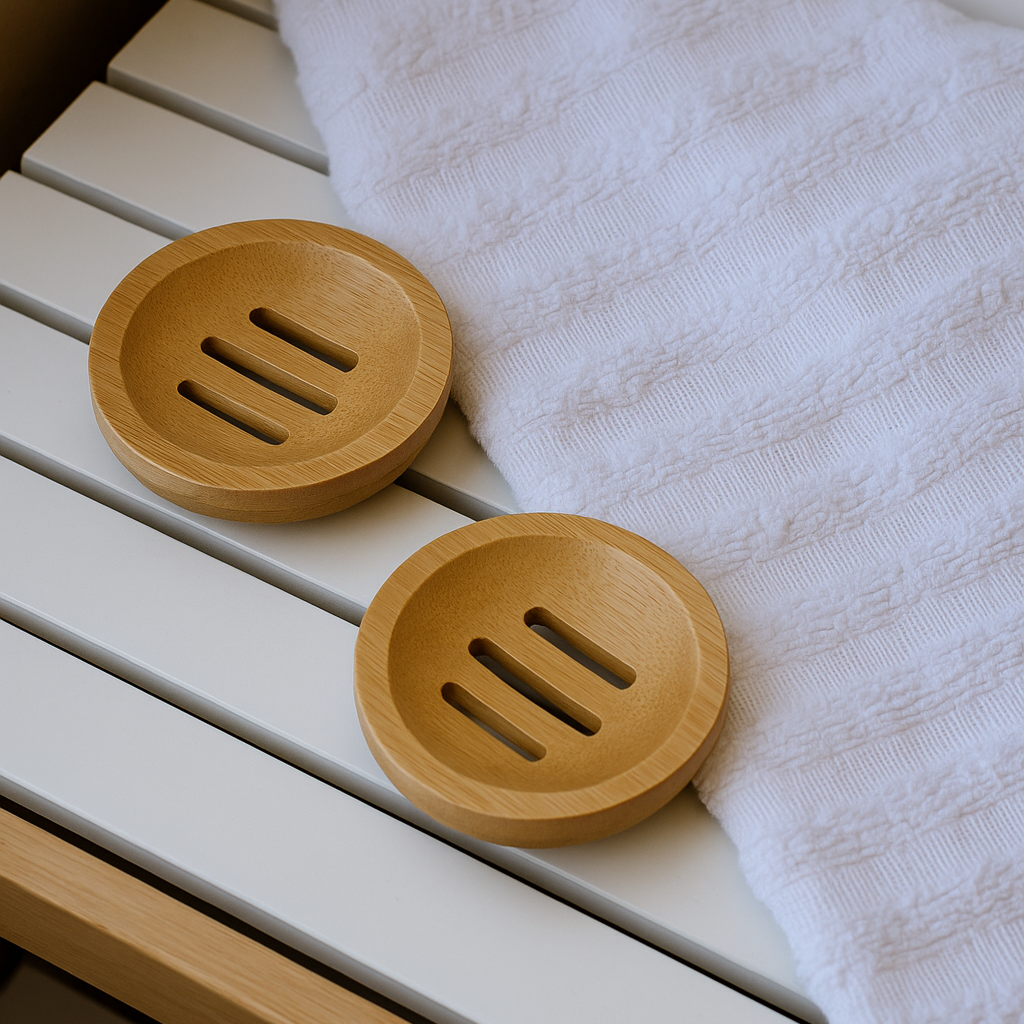 2x Bamboo Bar Holders