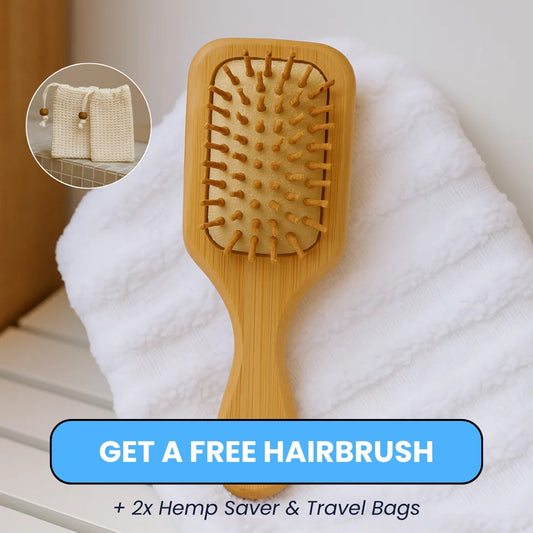 FREE Travel Hairbrush + 2 Hemp Saver & Travel Bags