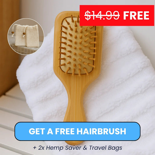 FREE Travel Hairbrush + 2 Hemp Saver & Travel Bags
